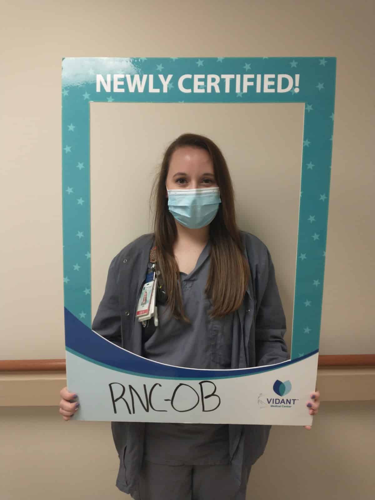 Julie Williams, BSN, RN, RNC-OB, works on Labor and Delivery and received her registered nurse certification in inpatient obstetric nursing