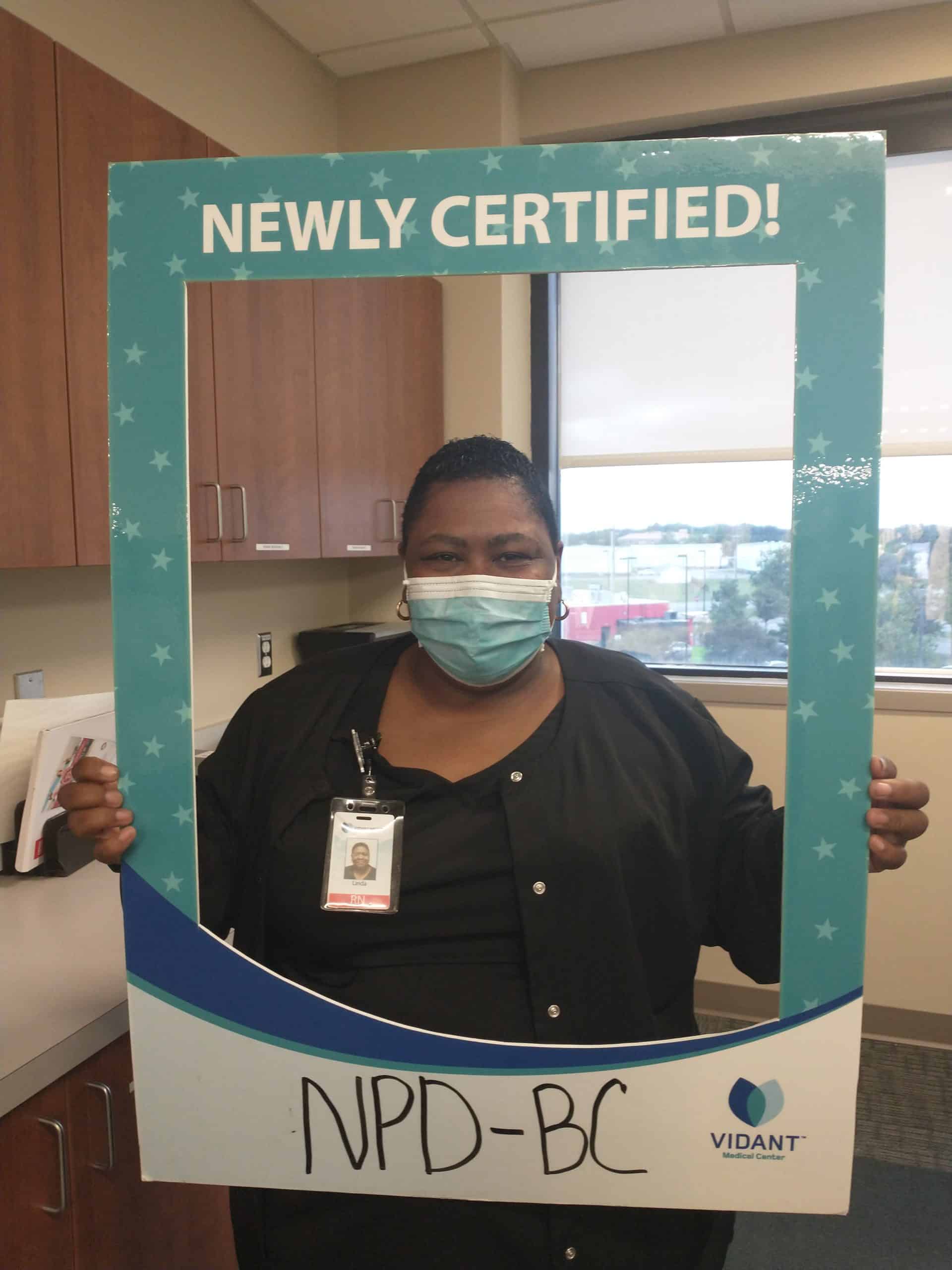 Linda Bond, MSN, RN, NPD-BC, works in the Center for Learning and Performance and she received her nursing professional development board certified