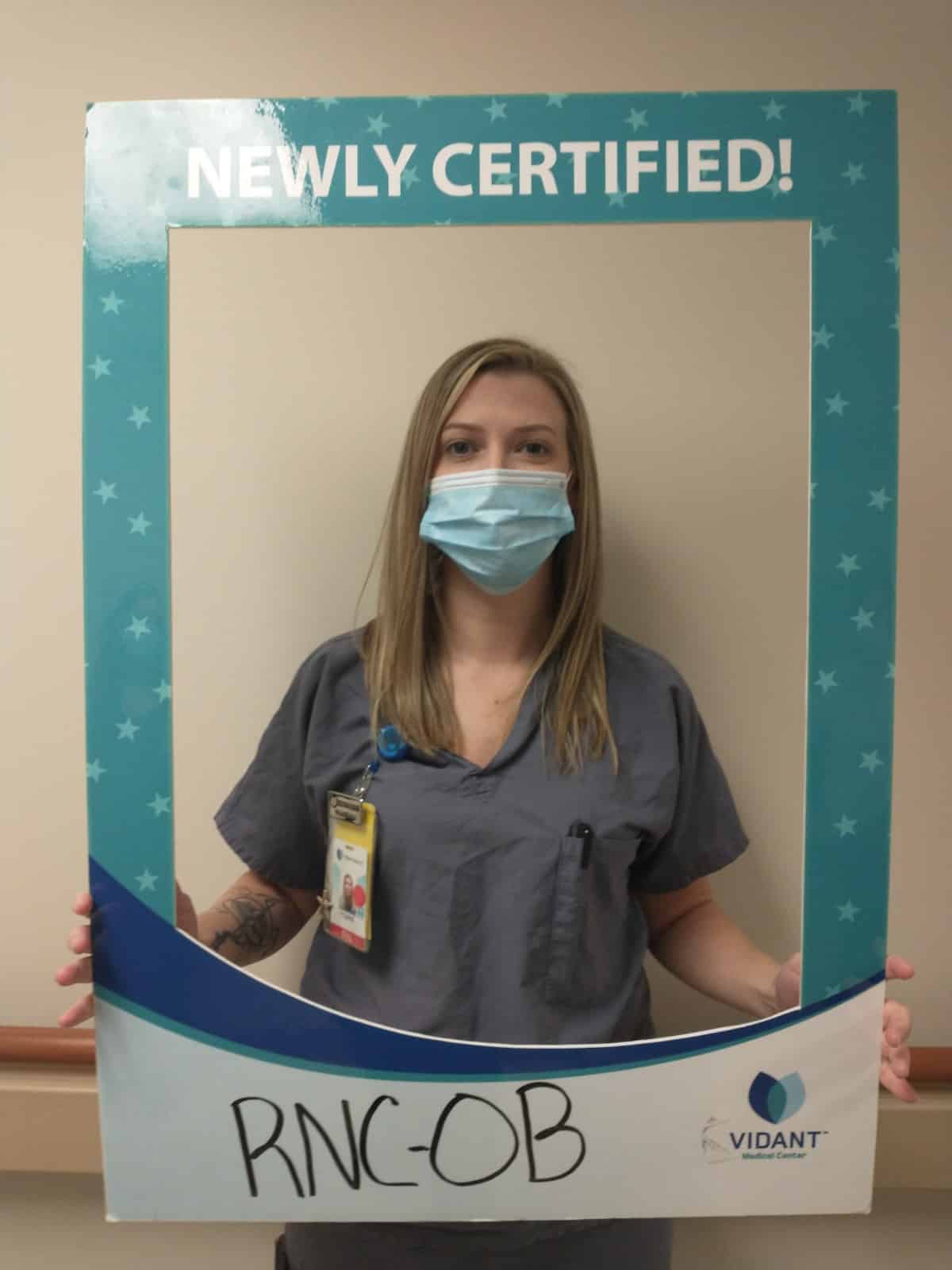 Tonya Cecci, RN, RNC-OB works on Labor and Delivery and received her registered nurse certification in inpatient obstetric nursing